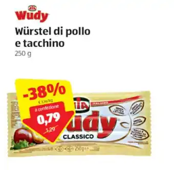 ALDI Aia Wudy Würstel di pollo e tacchino 250g offerta