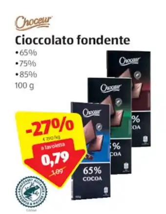 ALDI Choceur Cioccolato fondente 100g offerta