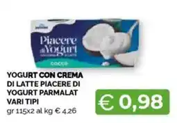 Mercatò Yogurt con crema di latte piacere di yogurt parmalat vari tipi offerta