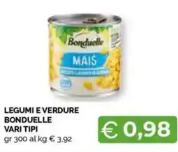 Mercatò Legumi e verdure bonduelle vari tipi offerta