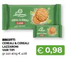 Mercatò Biscotti cereali & cereali lazzaroni vari tipi offerta