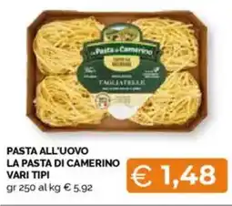 Mercatò Pasta all'uovo LA PASTA DI CAMERINO vari tipi offerta