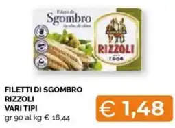 Mercatò Filetti di sgombro rizzoli vari tipi offerta