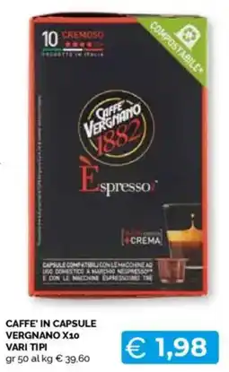 Mercatò Caffe' in capsule vergnano x10 vari tipi offerta