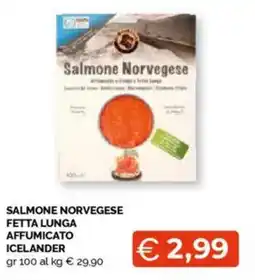 Mercatò Salmone norvegese fetta lunga affumicato ICELANDER offerta