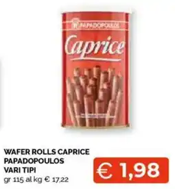 Mercatò Wafer rolls caprice papadopoulos vari tipi offerta