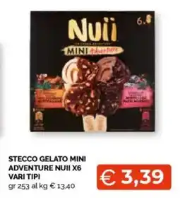 Mercatò Stecco gelato mini adventure nuii X6 vari tipi offerta