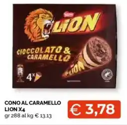 Mercatò Cono al caramello LION X4 offerta