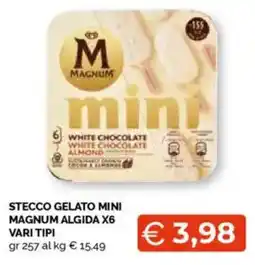 Mercatò Stecco gelato mini magnum algida x6 vari tipi offerta