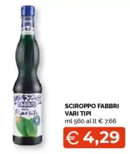 Mercatò Sciroppo fabbri vari tipi offerta
