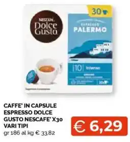 Mercatò Caffe' in capsule espresso dolce gusto nescafe' x30 vari tipi offerta