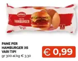 Mercatò Pane per hamburger x6 vari tipi offerta