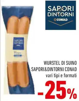Conad Wurstel di suino sapori&dintorni conad vari tipi e formati offerta