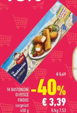 Conad 18 bastoncini di pesce Findus surgelati offerta