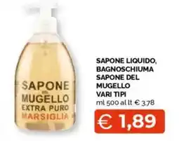 Mercatò Sapone liquido, bagnoschiuma sapone del mugello vari tipi offerta