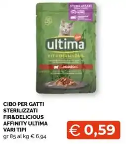 Mercatò Cibo per gatti sterilizzati fir&delicious affinity ultima vari tipi offerta