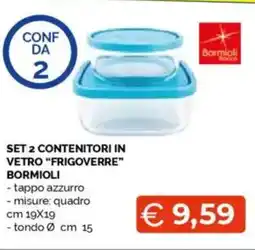 Mercatò Set 2 contenitori in vetro "frigoverre" BORMIOLI offerta
