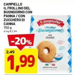 DPiù Campiello il frollino del buongiorno con panna / con zucchero di canna offerta