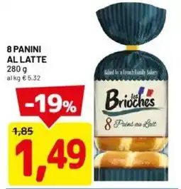 DPiù 8 panini al latte Les Brioches offerta