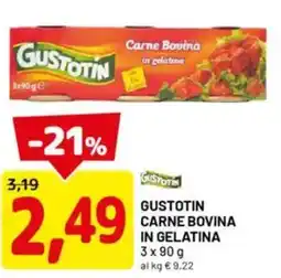 DPiù Gustotin carne bovina in gelatina offerta