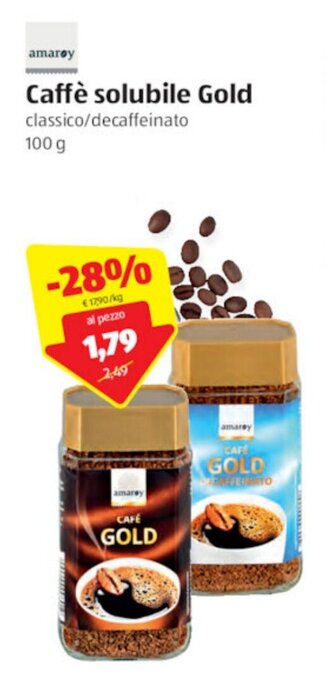 ALDI amaroy Caffè solubile Gold 100g offerta