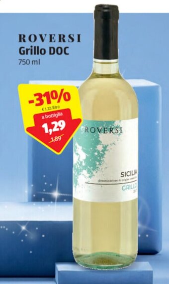 ALDI Roversi Grillo DOC 750ml offerta