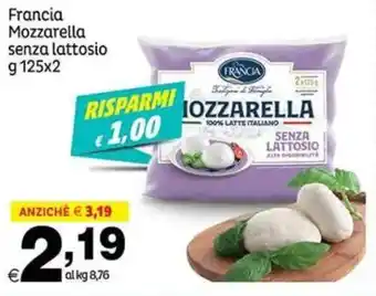 Elite Francia Mozzarella senza lattosio offerta