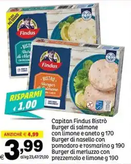 Elite Capitan Findus Bistrò Burger di salmone con limone e aneto offerta