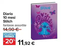 Carrefour Diario 10 mesi Stitch offerta