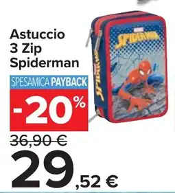Carrefour Astuccio 3 Zip Spiderman offerta