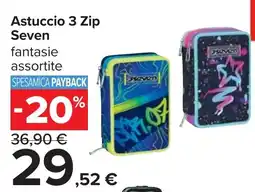 Carrefour Astuccio 3 Zip Seven offerta