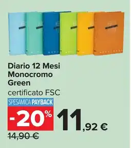Carrefour Diario 12 Mesi Monocromo Green offerta