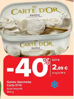 Carrefour Market Gelato Vaschetta Carte D'Or offerta
