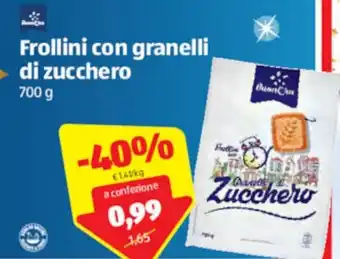 ALDI Buonora Frollini con granelli di zucchero 700g offerta