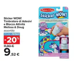 Carrefour Sticker WOW! Timbratore di Adesivi e Blocco Attività Melissa & Doug offerta