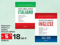 Carrefour Dizionario Italiano o Inglese Rusconi editore offerta