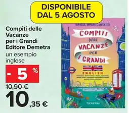 Carrefour Compiti delle Vacanze per i Grandi Editore Demetra offerta