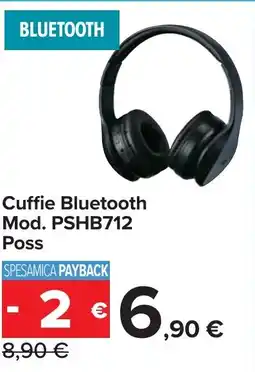 Carrefour Cuffie Bluetooth Mod. PSHB712 Poss offerta