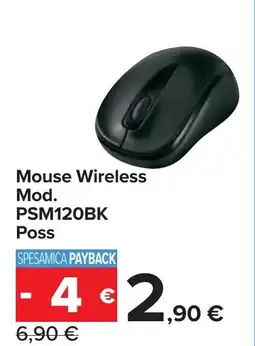 Carrefour Mouse Wireless Mod. PSM120BK Poss offerta