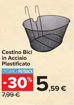 Carrefour Cestino Bici in Acciaio Plastificato offerta