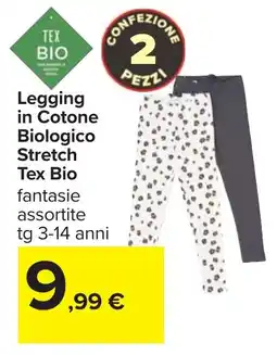Carrefour Legging in Cotone Biologico Stretch Tex Bio offerta