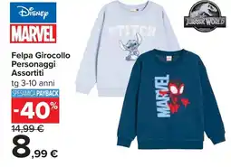 Carrefour Felpa Girocollo Personaggi Assortiti offerta