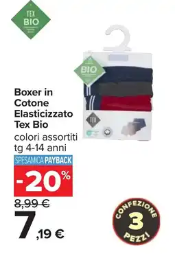 Carrefour Boxer in Cotone Elasticizzato Tex Bio offerta