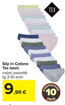 Carrefour Slip in Cotone Tex basic offerta