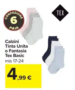Carrefour Calzini Tinta Unita o Fantasia Tex Basic offerta