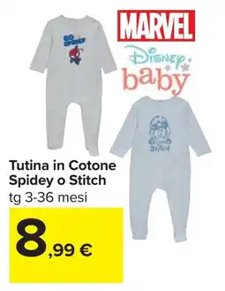 Carrefour Tutina in Cotone Spidey o Stitch offerta