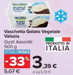 Carrefour Market Vaschetta Gelato Vegetale Valsoia offerta