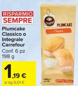 Carrefour Market Plumcake Classico o Integrale Carrefour offerta