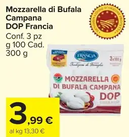 Carrefour Market Mozzarella di Bufala Campana DOP Francia offerta