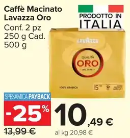 Carrefour Market Caffè Macinato Lavazza Oro offerta